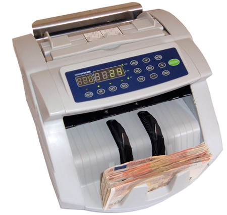 Commercial banking cash counting machine tray