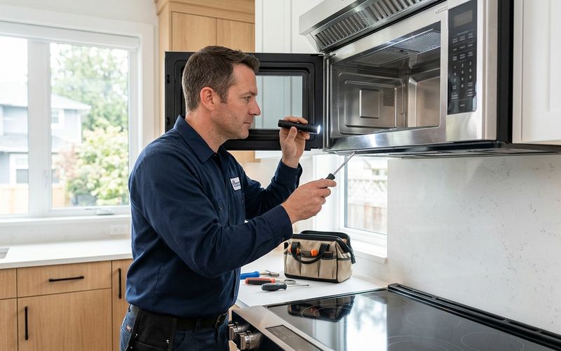 West Coast Wrench technician servicing a microwave